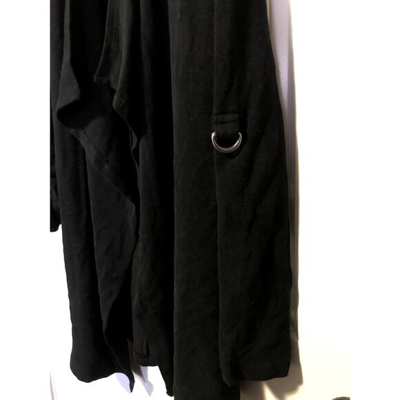 Caslon Womens Black Knit Roll Tab Sleeve Open Front Cardigan Sweater Size XS - Picture 3 of 7